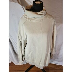 NAP Loungewear Boxy Oversized Turtleneck Sweatshirt  Cream | Size S